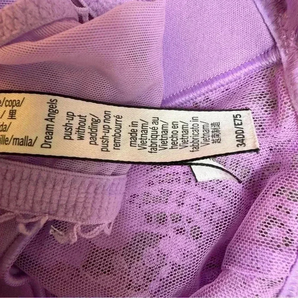 {Victoria's Secret} "Dream Angels Push-Up Without Padding" Sheer Unlined Bra - Picture 3 of 3